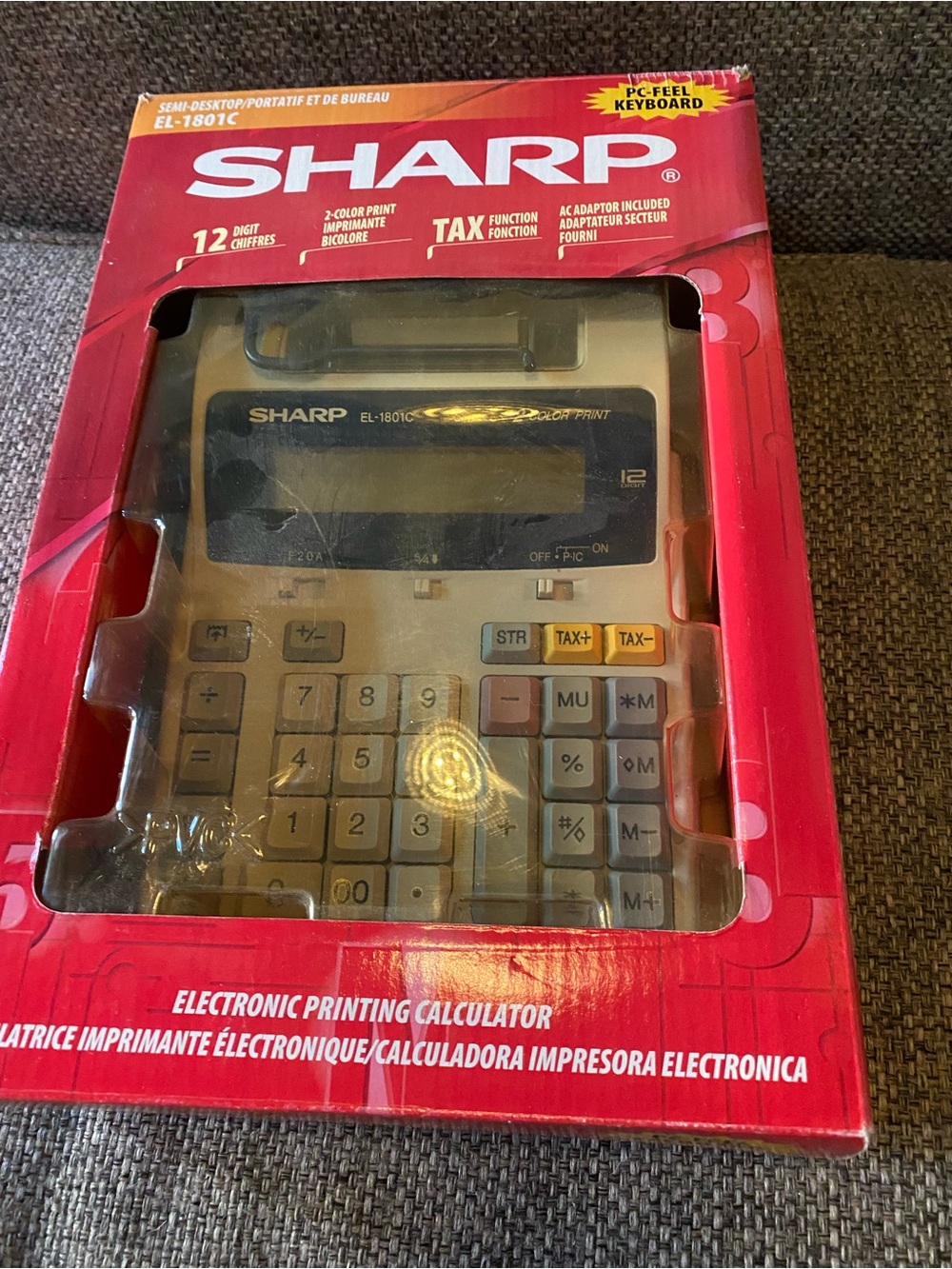 Sharp EL-1801C Electronic Printing Calculator - Black/Gray